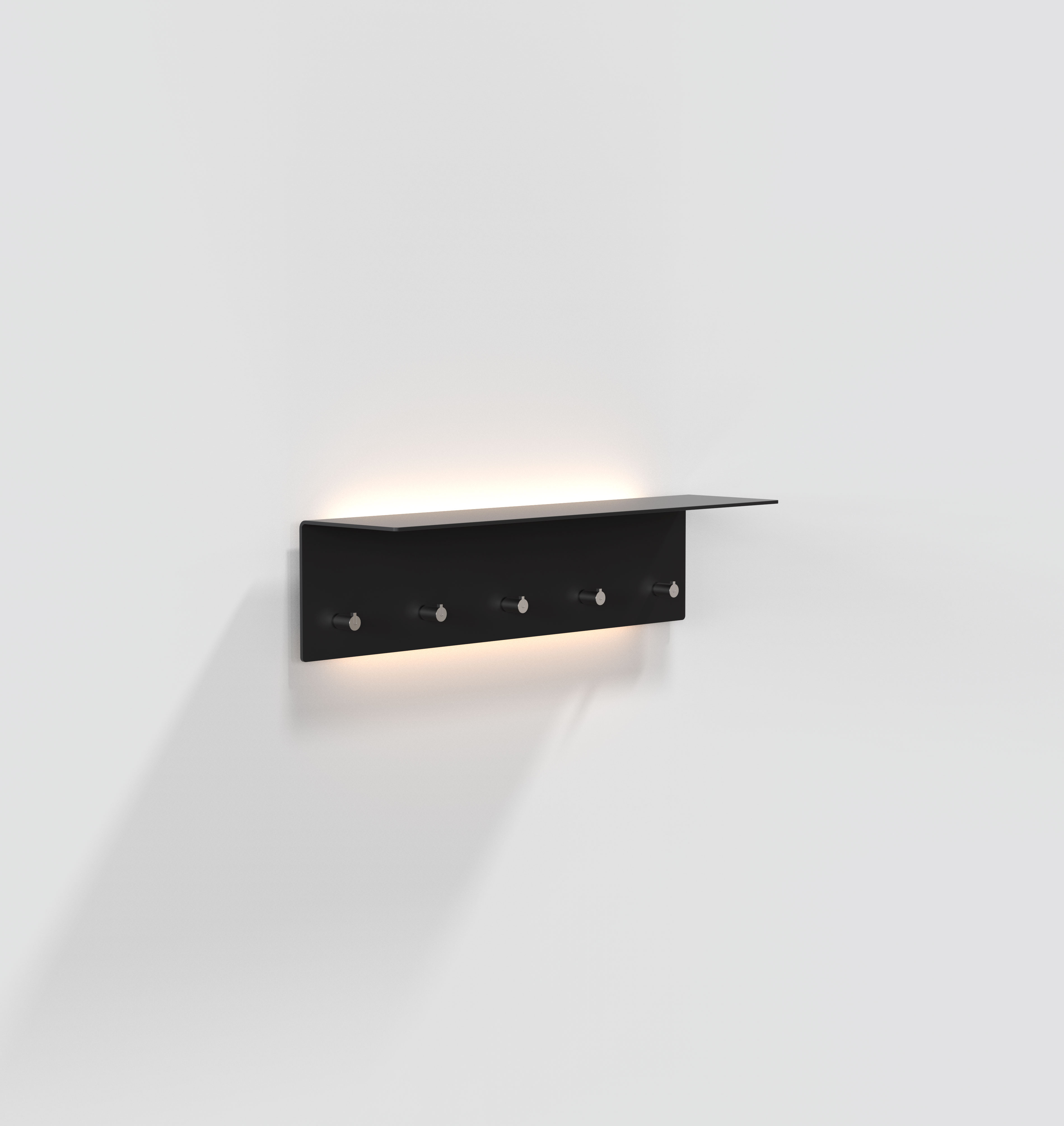 COAT RACK 4002 WITH LED » MATT BLACK / POLISHED STAINLESS