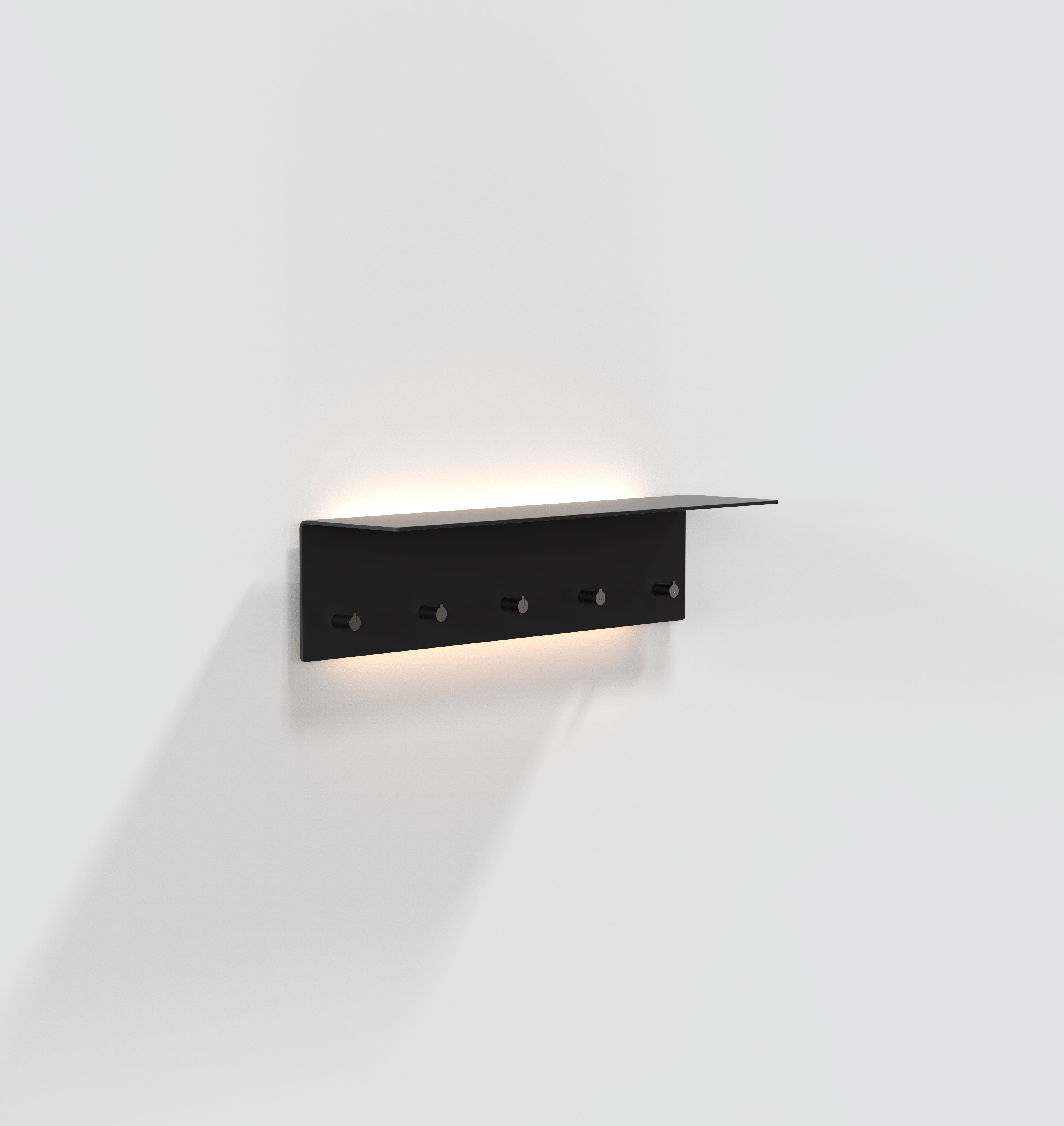 GARDEROBEPLANK 4002 MET LED » MAT ZWART/GEPOLIJST ZWART