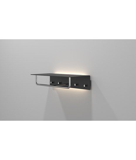 COAT RACK 4003 WITH LED » MATT BLACK/POLISHED STAINLESS