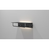 GARDEROBEPLANK 4003 MET LED » MAT ZWART/GEPOLIJST ZWART