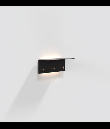 COAT RACK 4004 WITH LED » MATT BLACK/POLISHED COPPER