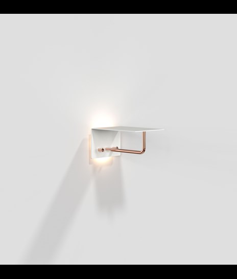COAT RACK 4016 WITH LED » MATT WHITE/POLISHED COPPER