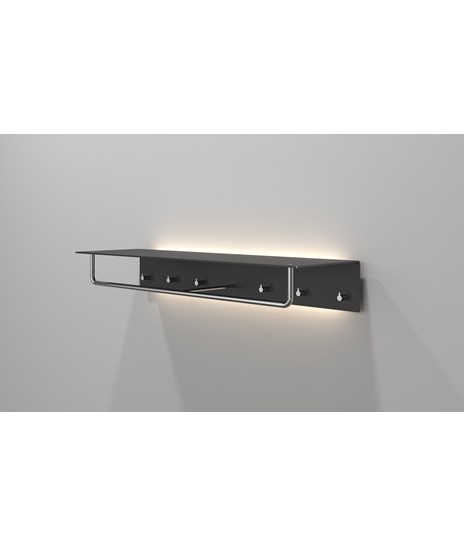 COAT RACK 4017 WITH LED » MATT BLACK/POLISHED STAINLESS