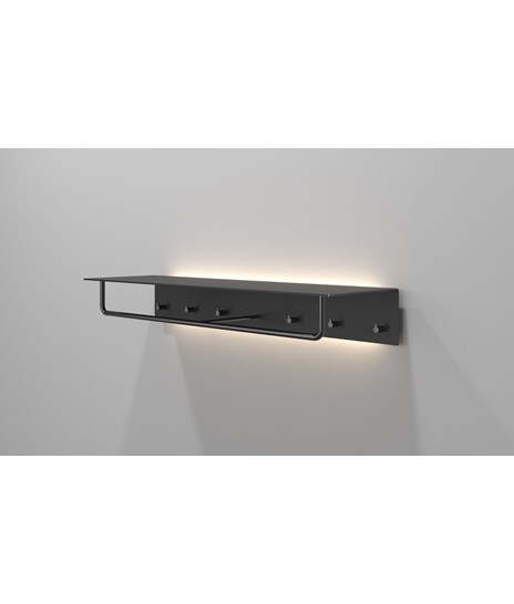 COAT RACK 4017 WITH LED » MATT BLACK/POLISHED BLACK