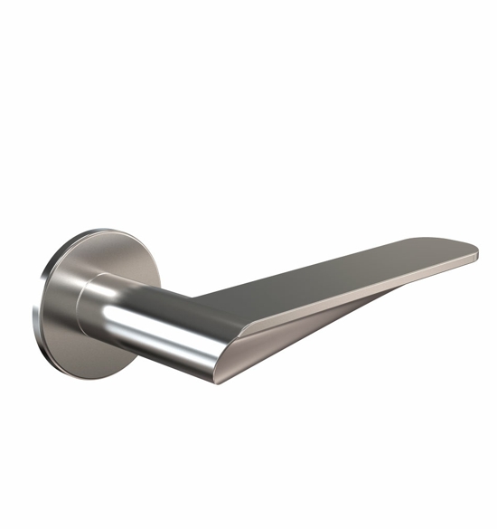 LOQRON Wave Style Door Lever, Brushed Gold Keyed Entry Door